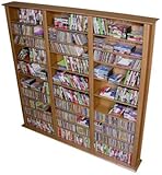 Dark Walnut Venture Horizon Triple 76-Inch Tall CD DVD Wall Rack Media Storage, Available in Multiple Finishes