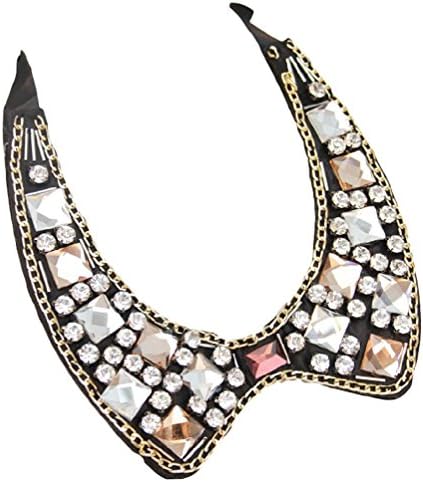 AIIGOU Artificial Pearl Beaded False Collar Bridal Necklace color black