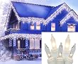 Set of 300 Morphing Clear & Frost Mini Icicle Christmas Lights - White Wire