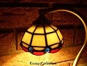 SHADE BEIGE STAINED GLASS TIFFANY for Electric Aurora Signature Scented Candle Warmer Burner Table Lamp