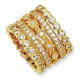 Sterling Silver CZ Eternity Five Ring Set