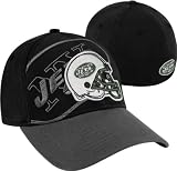 NFL Unisex Adult New York Jets BLK Classic 3930 Cap (Black/Graphite, Small/Medium)