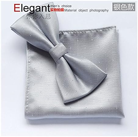 Casualfashion Men's Polka Dot Jacquard Wedding Party Self Bow Tie Pocket Square Set