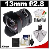 Vivitar Series 1 13mm f/2.8 Ultra Wide-Angle Manual Focus Lens with Cleaning & Accessory Kit for Nikon D3100, D5100, D7000, D90, D300s, D700, D3, D3s, D3x Digital SLR Cameras