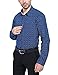 Bentibo Mens Navy Casual Pattern Printed Long Sleeve Button Down Cotton Dress Shirts