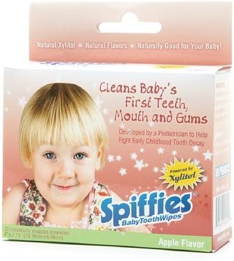 Spiffies Individually Wrapped Toothwipes Towelettes, Natural Apple Flavor 20 Ea (1 Pack)