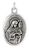 Sterling Silver St. Clare Medal 15/16 X 5/8 (24 mm X 16 mm).