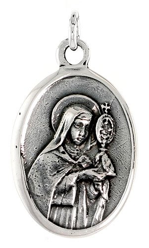 Sterling Silver St. Clare Medal 15/16
