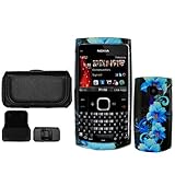 iNcido Brand Nokia X2-01 Combo Blue Flower Protective Case Faceplate Cover  ....