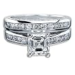 IDEAL ASSCHER DIAMOND 2.01 CT H VS2 BRIDAL RING SET
