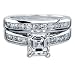 IDEAL ASSCHER DIAMOND 2.01 CT H VS2 BRIDAL RING SET