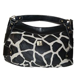 Buy Black Trim Giraffe Ring Hobo Designer Inspired Animal Print Handbag Purse Bag Tote by Private Label