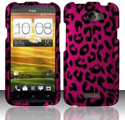 Rubberized phone case for the HTC One X carried by AT and T, Hot Cheetah Pink