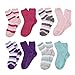 BambooMN - Super Soft Warm Microfiber Cozy Fuzzy Cozy Home Stripe Socks - 4 Pairs