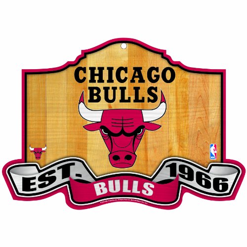 NBA Chicago Bulls 11-by-17 inch Established Wood Sign