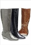 Jessica London Plus Size 'Gentry' Wide Calf Riding Boot by Step Up Comfort (GREY,9 1/2 W)