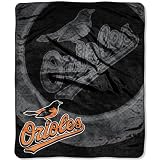Baltimore Orioles MLB Royal Plush Raschel Blanket (Retro Series) (50x60")"