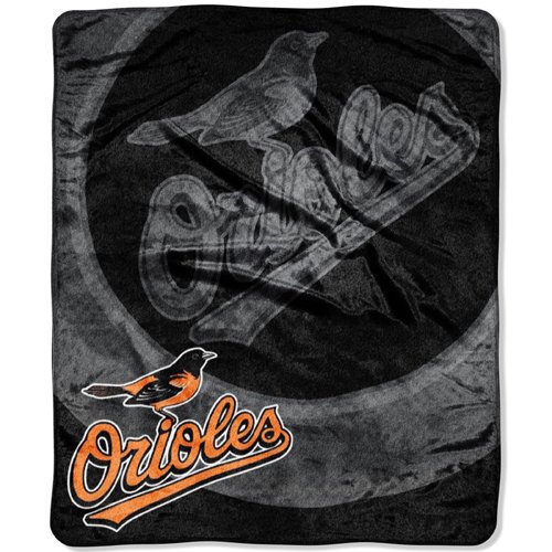 Baltimore Orioles MLB Royal Plush Raschel Blanket (Retro Series) (50x60