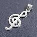Silver Cubic Zirconia Treble Clef Pendants, Size: 32mm