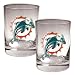 Miami Dolphins NFL 2pc Rocks Glass Set - Primary logo