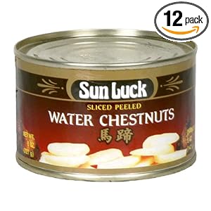Sun Luck Sliced Water Chestnuts, Net Wt. 8 oz. Units (Pack of 12) by Sun Luck