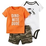 カーターズ Carter's ボディスーツ + ｔシャツ + パンツ　豪華3点セット 3-Piece Bodysuit & Shorts Set NB (50-55cm)