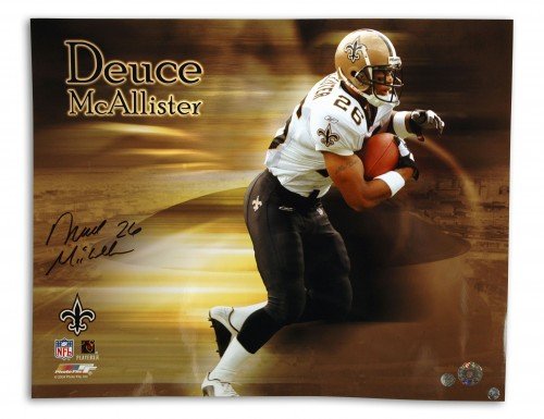 Deuce McAllister Autographed/Hand Signed New Orleans Saints 16x20 Photo