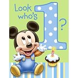 Hallmark Mickey's 1st Birthday Invitations - 8 ct