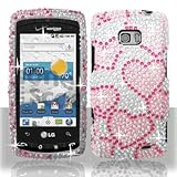 Premium - LG VS740/Ally Full Diamond Raining Heart Cover - Faceplate - Case ....