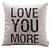 Decorbox Cotton Linen Decorative Pillowcase Throw Pillow Cushion Cover Love You More Square 18