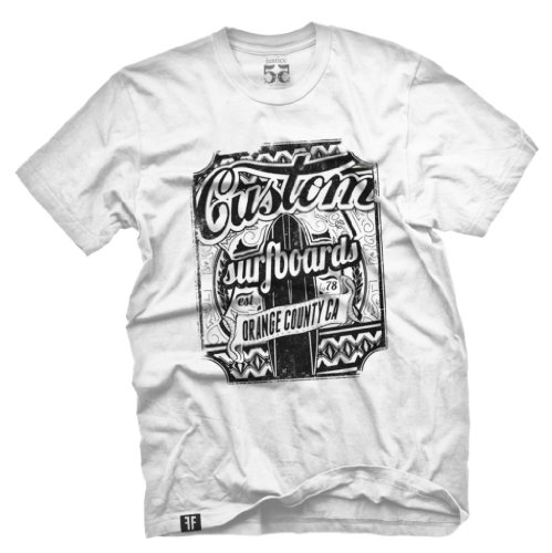 55 Clothing Men's Custom Surfboards Orange County CA T Shirt Large White
