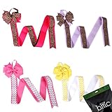 Bundle Monster 4pc Baby Girls Mixed Color Animal Prints Grosgrain Ribbon Hair Bow Clip Accessory Holder - Set 2: Perfectly Pastel