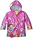 Kidorable Dora the Explorer Purple All-Weather Raincoat for Girls w/Boots, Flowers, Butterflies