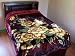 Plush Burgundy with Yellow Flowers Heavy Weight 12lbs Acrylic Mink Blanket