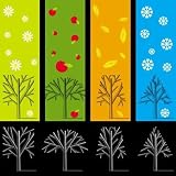 Silhouettes of Trees during Different Seasons - 18H x 18W - Peel and Stick Wall Decal by Wallmonkeys