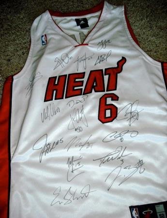Miami Heat Team Signed Jersey - Autographed NBA Jerseys