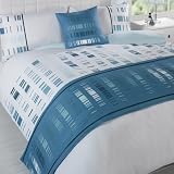 Staten Teal Double Duvet Quilt bedding Set Bed in a Bag Cushion Cover Runner