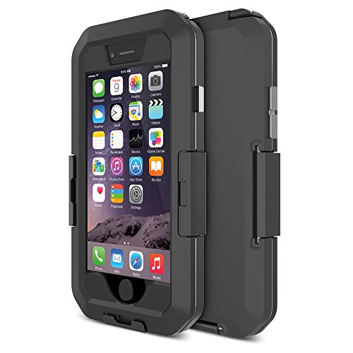 iPhone 6 Case , TETHYS "Movee" iPhone 6 Waterproof Case [Black] - Protective Rugged Apple iPhone 6 6S Cases Hard Cover 4.7" Inches Secure-Lock [Lifetime Warranty] [NOT COMPATIBLE with TouchID Sensor]
