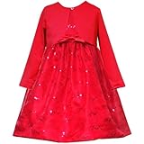 IMAGE OF Size-2T RRE-42010H 2-Piece RED SEQUIN FOIL DOT SHEER ORGANZA OVERLAY Special Occasion Flower Girl Valentine Party Dress,H242010 Rare Editions - Rare Too TODDLERS 2T-4T