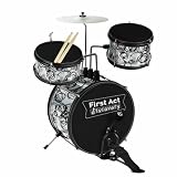 First Act FD7049 Jr. Drum Set, Black/Silver