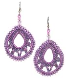 Just Give Me Jewels Handcrafted Lavender/Purple Beaded Teardrop Dangle Earrings
