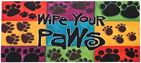 Evergreen Sassafras Decorative Mat Set, Mat Size: 10x22 Inches, Scroll Mat Fram Size: 18x30 Inches, Wipe Your Paws