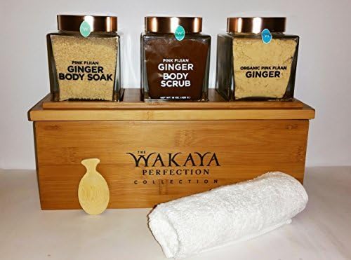 Valentine Gift Set Wakaya Perfection Collection Pink Fijian Ginger Powder, Body soak, Body Scrub Plus by Wakaya Perfection