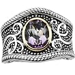 Sterling Silver and 14K Yellow Gold Amethyst Ring