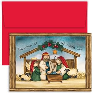 Adore Him Religious Christmas Cards -