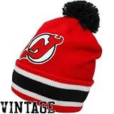 New Jersey Devils Mitchell & Ness Vintage Jersey Stripe Cuffed Knit Hat