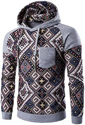 Fashion Mens Hip Hop Hoodie Box Digital Printing Sweatshirt Suit Fit (M, Gray)