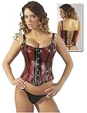 \#6 Red Black PVC Boned Corset & Thong (UK 8 - 10)