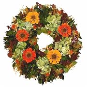 Floral Garden View Zinnia Wreath - 16" Floral Garden View Zinnia Wreath - 16"