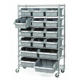 Seville Classics SHE16510 Commercial 7-Shelf Bin Rack System
